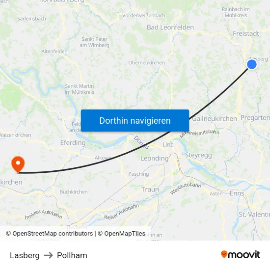 Lasberg to Pollham map