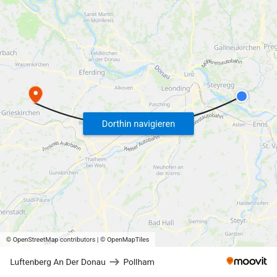 Luftenberg An Der Donau to Pollham map
