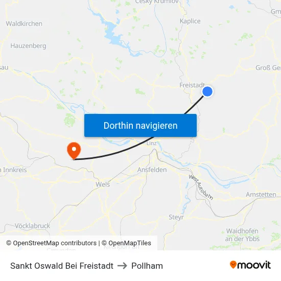Sankt Oswald Bei Freistadt to Pollham map