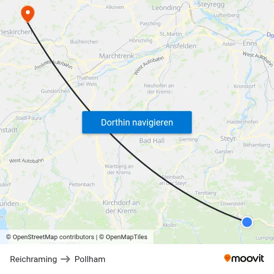 Reichraming to Pollham map