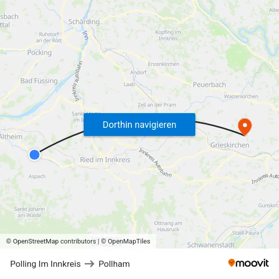 Polling Im Innkreis to Pollham map