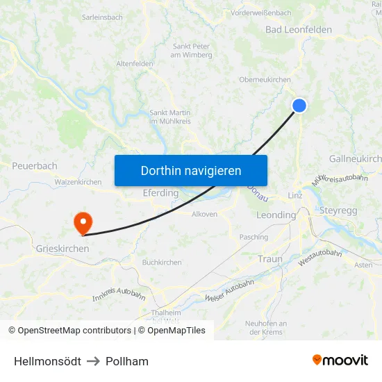 Hellmonsödt to Pollham map