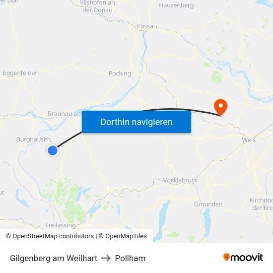 Gilgenberg am Weilhart to Pollham map
