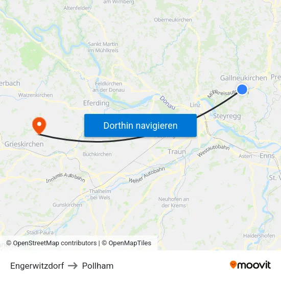 Engerwitzdorf to Pollham map