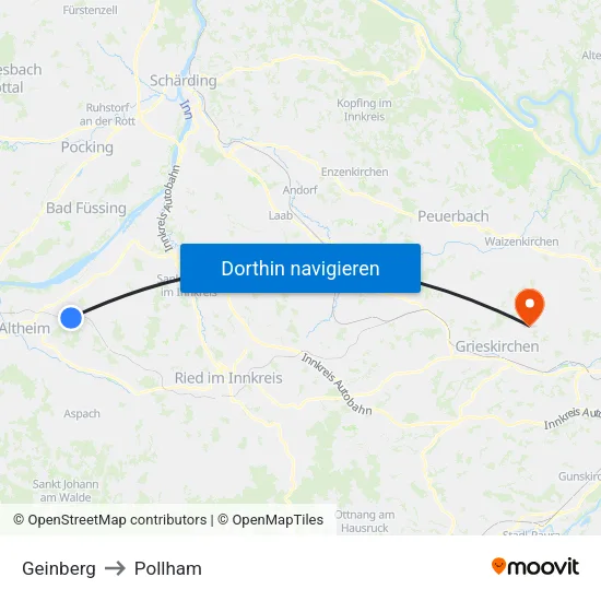 Geinberg to Pollham map