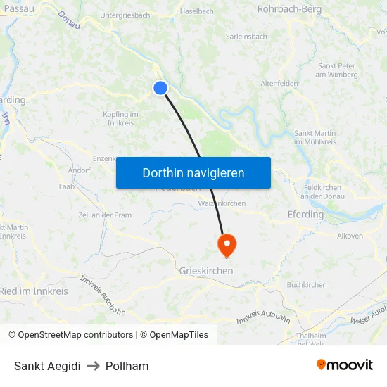 Sankt Aegidi to Pollham map