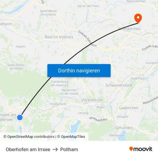 Oberhofen am Irrsee to Pollham map