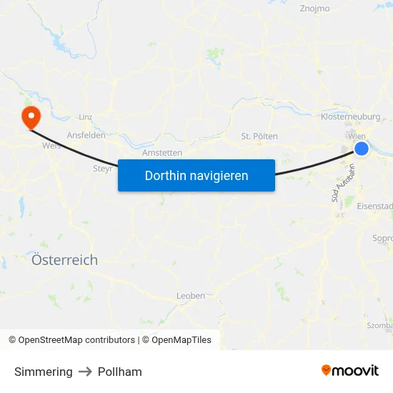 Simmering to Pollham map