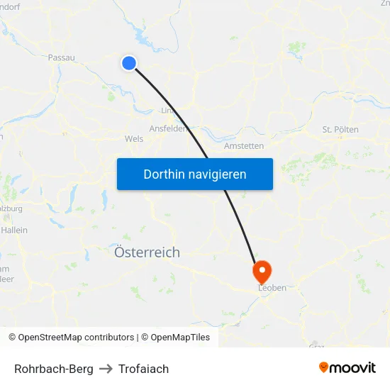 Rohrbach-Berg to Trofaiach map