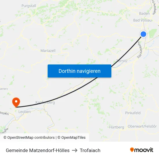 Gemeinde Matzendorf-Hölles to Trofaiach map