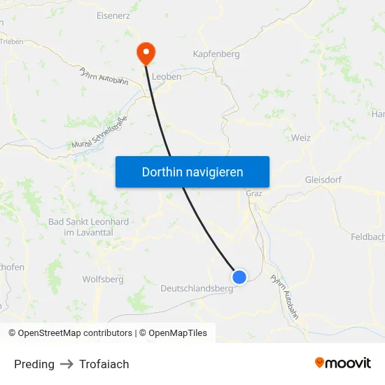 Preding to Trofaiach map