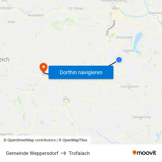 Gemeinde Weppersdorf to Trofaiach map