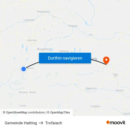 Gemeinde Hatting to Trofaiach map