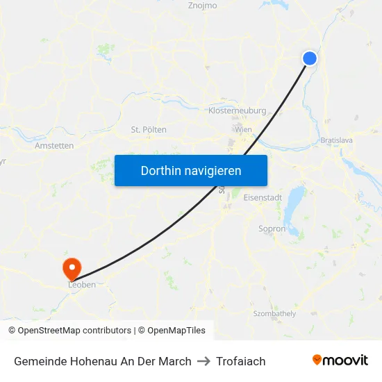 Gemeinde Hohenau An Der March to Trofaiach map