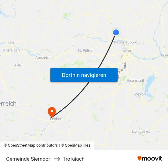 Gemeinde Sierndorf to Trofaiach map