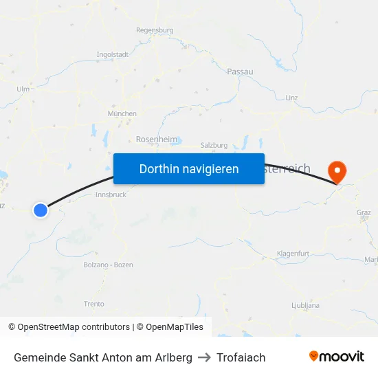 Gemeinde Sankt Anton am Arlberg to Trofaiach map