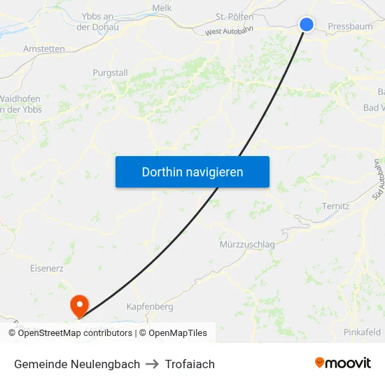 Gemeinde Neulengbach to Trofaiach map