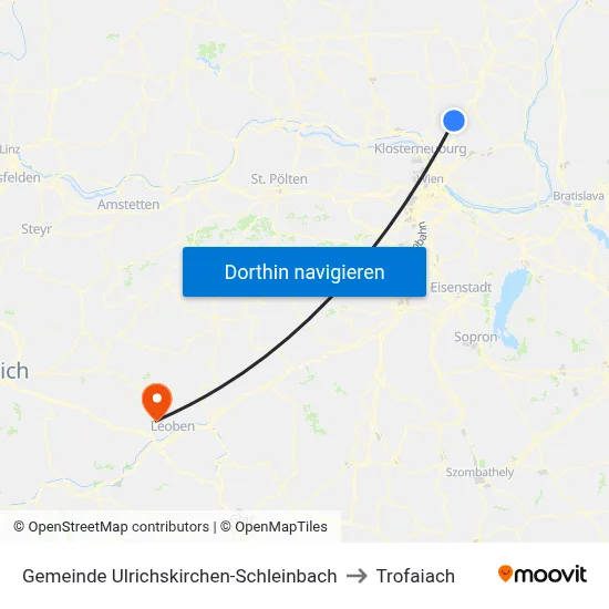 Gemeinde Ulrichskirchen-Schleinbach to Trofaiach map