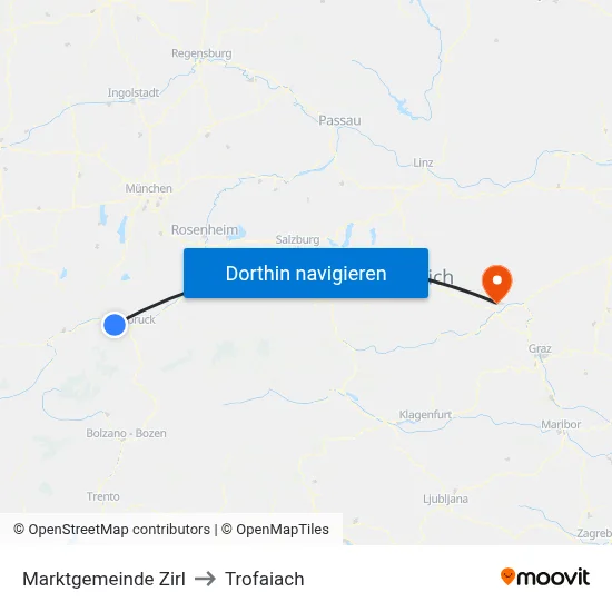 Marktgemeinde Zirl to Trofaiach map