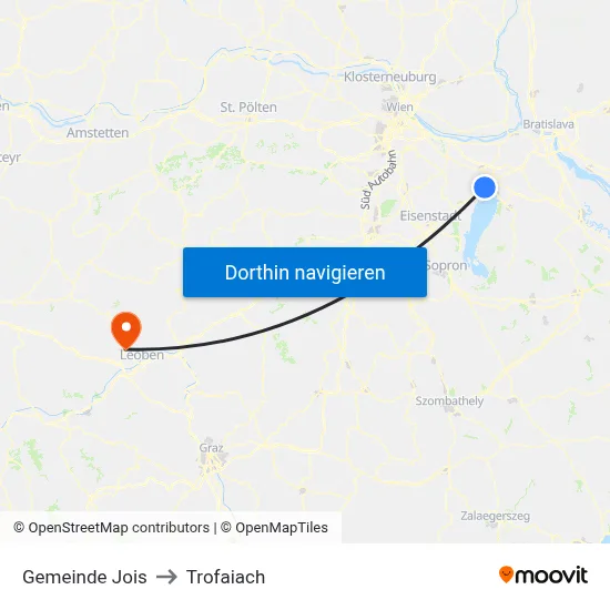 Gemeinde Jois to Trofaiach map