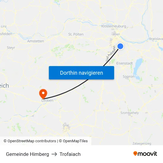 Gemeinde Himberg to Trofaiach map