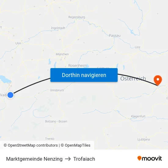 Marktgemeinde Nenzing to Trofaiach map