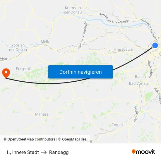 1., Innere Stadt to Randegg map