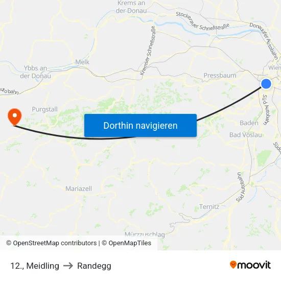 12., Meidling to Randegg map