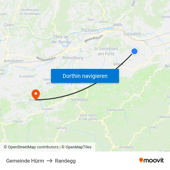 Gemeinde Hürm to Randegg map