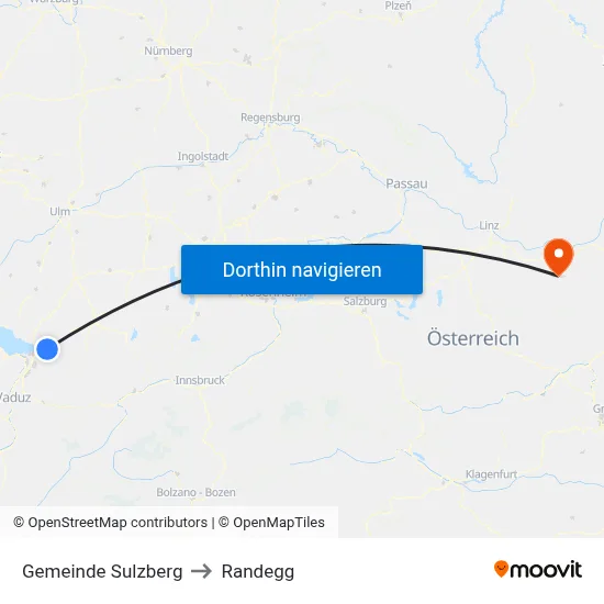 Gemeinde Sulzberg to Randegg map