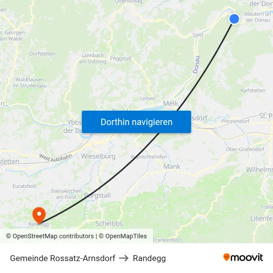 Gemeinde Rossatz-Arnsdorf to Randegg map