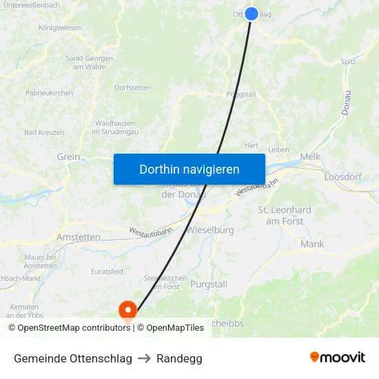 Gemeinde Ottenschlag to Randegg map