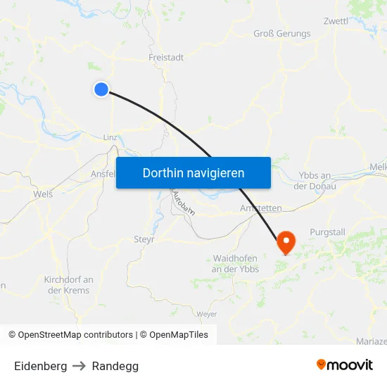 Eidenberg to Randegg map