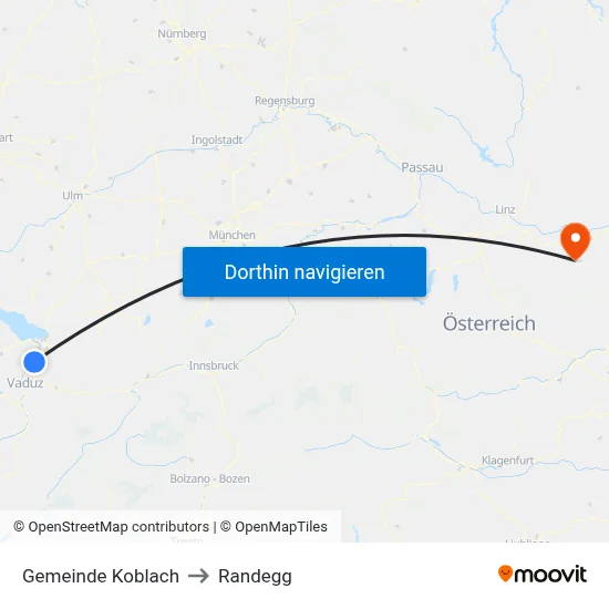 Gemeinde Koblach to Randegg map