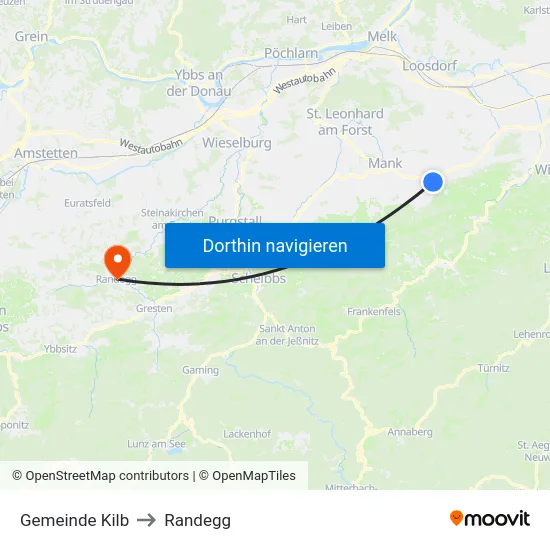 Gemeinde Kilb to Randegg map