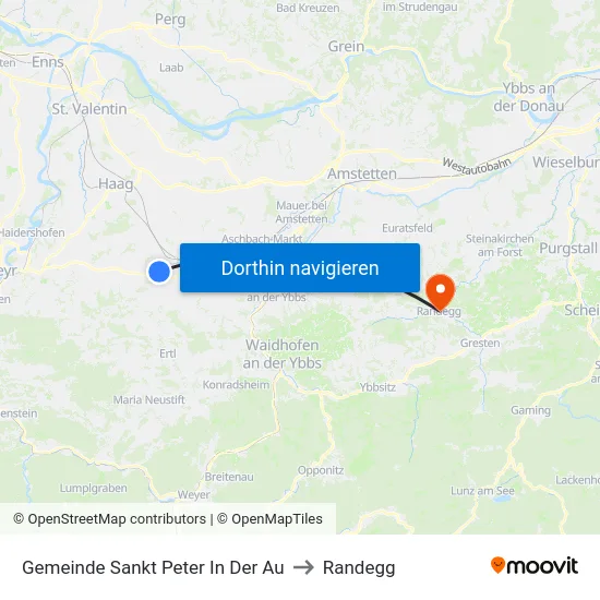 Gemeinde Sankt Peter In Der Au to Randegg map