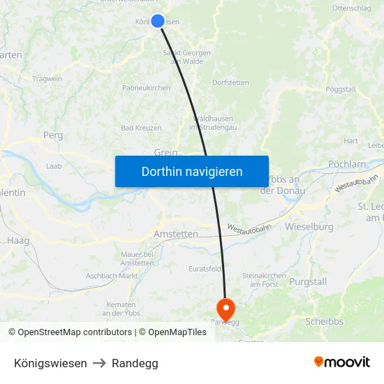 Königswiesen to Randegg map