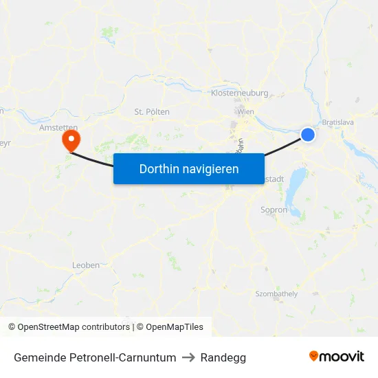 Gemeinde Petronell-Carnuntum to Randegg map