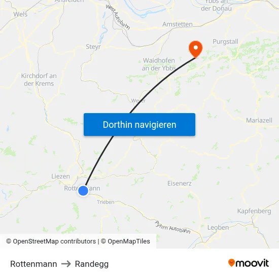 Rottenmann to Randegg map
