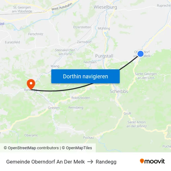Gemeinde Oberndorf An Der Melk to Randegg map