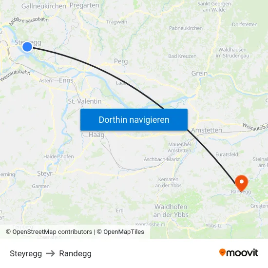 Steyregg to Randegg map