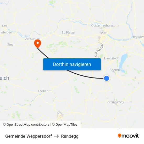 Gemeinde Weppersdorf to Randegg map