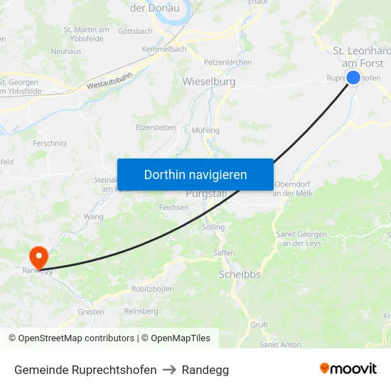 Gemeinde Ruprechtshofen to Randegg map