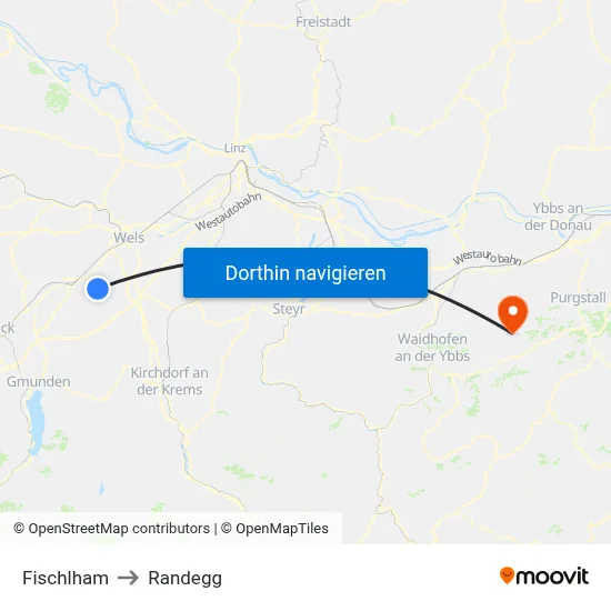 Fischlham to Randegg map