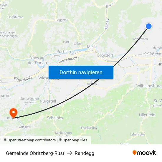Gemeinde Obritzberg-Rust to Randegg map