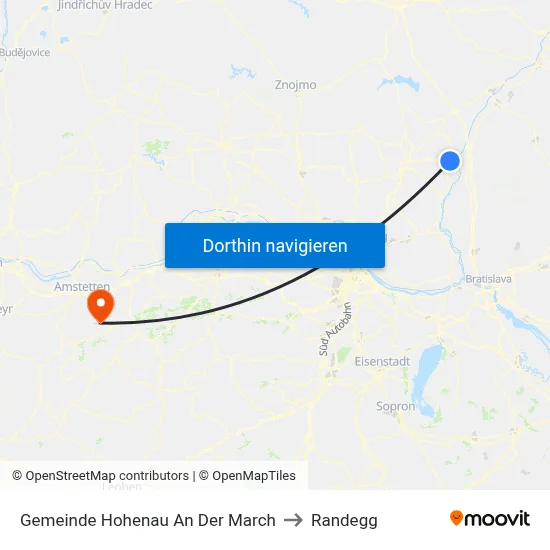 Gemeinde Hohenau An Der March to Randegg map