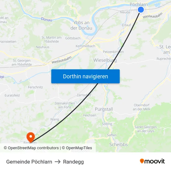Gemeinde Pöchlarn to Randegg map