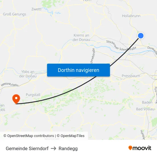 Gemeinde Sierndorf to Randegg map