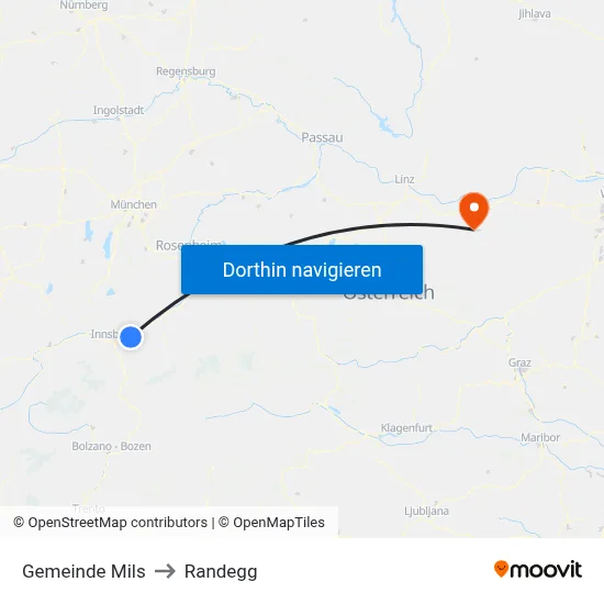 Gemeinde Mils to Randegg map