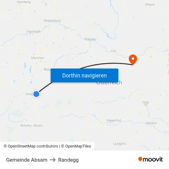 Gemeinde Absam to Randegg map